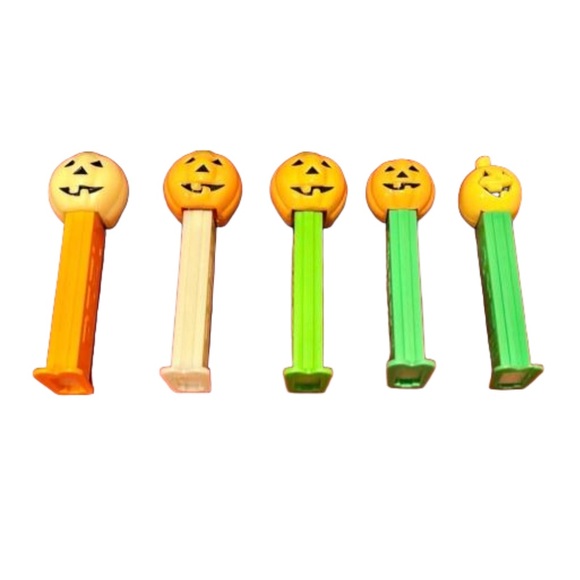 🌍Vintage Pez Jack O’Laterns Set of 5 Pumpkins Includes Die Cut and 2 GITD - Picture 10 of 10